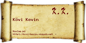 Kövi Kevin névjegykártya