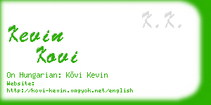 kevin kovi business card